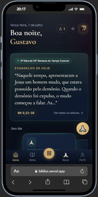 Tela inicial do BibliZS